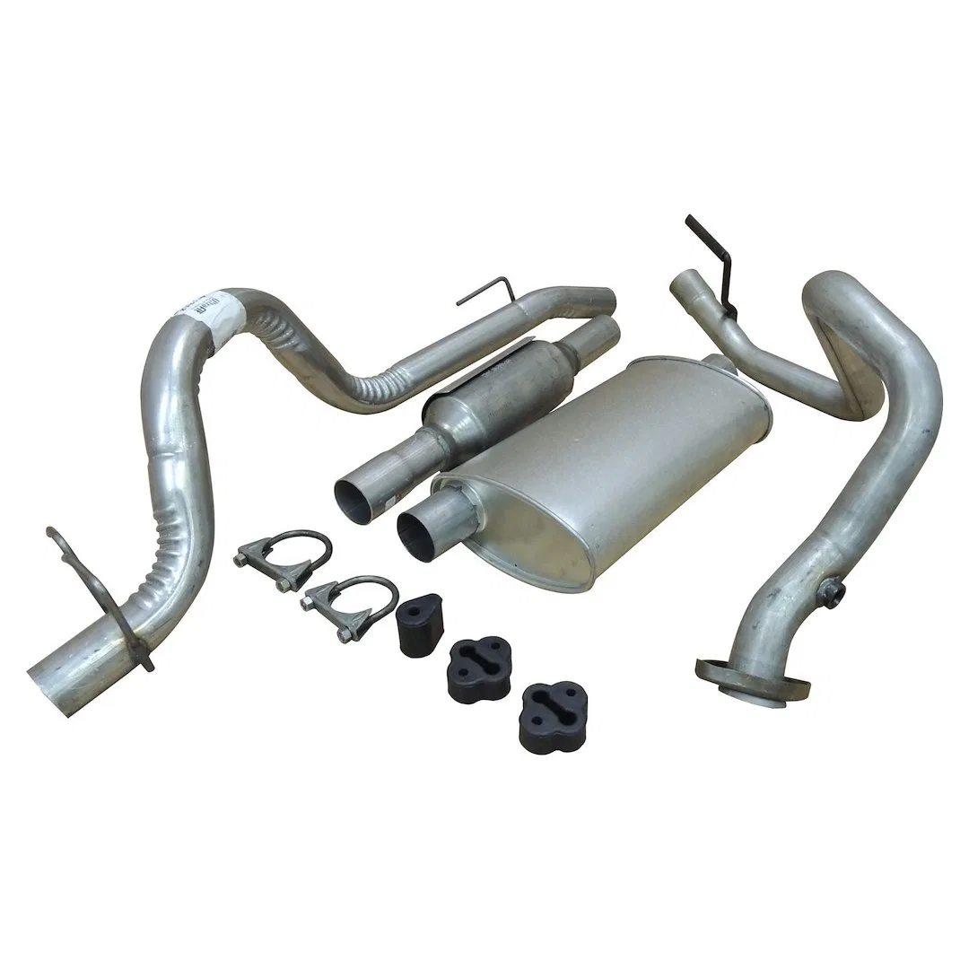 52018177K – CROWN AUTO Exhaust System Kit, Aluminized Steel With Muffler Single Exhaust With Single Exit With Mid Pip...